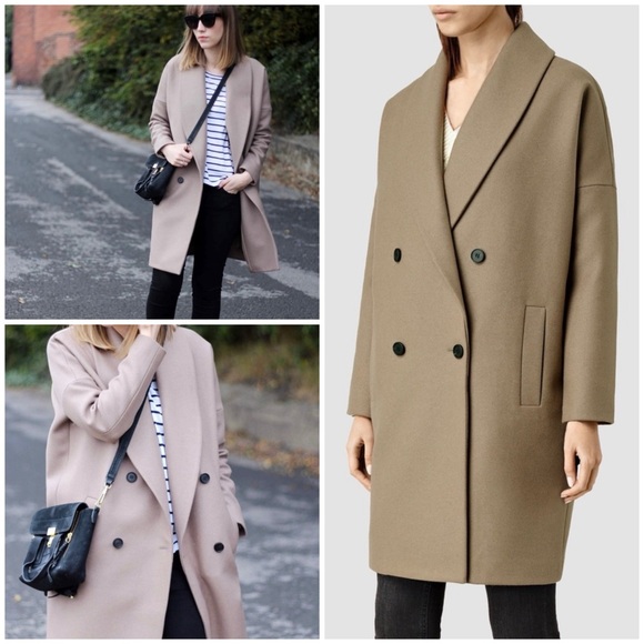 ALL SAINTS Ember Nesi Wool Cocoon Coat NEW - Picture 2 of 16